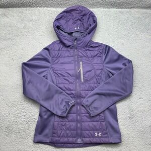 Under Armour 1249124 Womens XS ColdGear Infrared Primaloft‎ Purple Hooded Jacket
